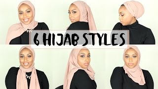 6 SIMPLE HIJAB STYLES USING 1 SCARF  Aysha Abdul [upl. by Schmitt31]