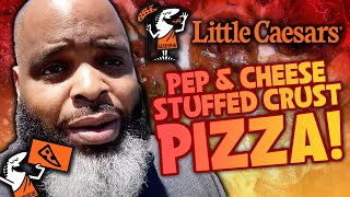 NEW Little Caesars Pepperoni and Cheese Stuffed Crust Pizza Review [upl. by Aicilev]