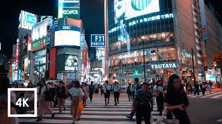 Walking Shibuya Crossing at Night Binaural City Sounds in Tokyo  4k [upl. by Berenice]