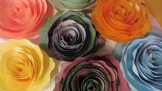 Tutorial Rosas de papel Paper roses [upl. by Renrew]