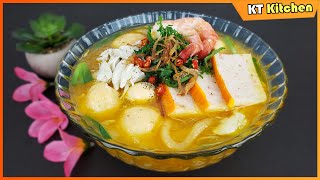 BÁNH CANH TÔM CUA  Cách Làm CHẢ CUA và Nấu Bánh Canh Cấp Tốc Thơm Ngon Dễ Làm Vietnamese Crab Udon [upl. by Keil]