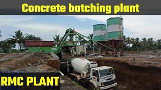 RMC plant process readymix concrete plant CONCRETE BATCHING PLANT [upl. by Ayarahs]