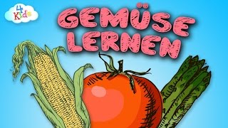 Gemüse Lernvideo für Kinder und Kleinkinder Lebensmittel  Gemüsesorten lernen deutsch [upl. by Anh]