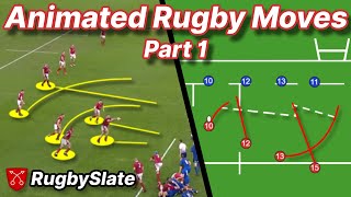 The BEST Rugby Moves Compilation  Animated Playbook  Part 1  RugbySlate [upl. by Ardnoik116]