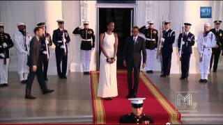 President Paul Kagame and His Daughter Ange Arrives at the White Hosue 8 5 2014 [upl. by Hsirehc]