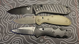 Benchmade Mini Comparison mini barrage mini griptilian mini presidio ii [upl. by Arutnev809]