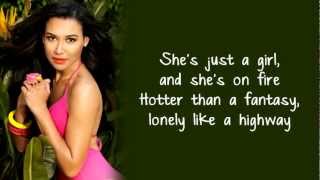 Glee  Girl On Fire Lyrics [upl. by Retnyw]