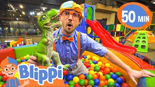 Blippi Visits an Indoor Playground Kinderland  Learn Colors with Blippi  Blippi Toys [upl. by Urbai310]