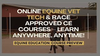 Online Equine Vet Tech amp RACE Approved CE Courses – Learn Anywhere Anytime [upl. by Odella163]