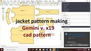 How to make jacket pattern with Gemini x19  Gemini Pattern Designer X19  cad pattern [upl. by Haidabez]