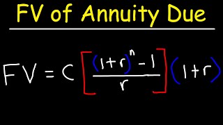 Annuities  How To Calculate The Future Value of an Annuity Due [upl. by Goldi149]