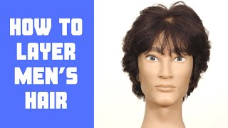 Feathered Layers Men’s Haircut Tutorial  TheSalonGuy [upl. by Eckhardt]