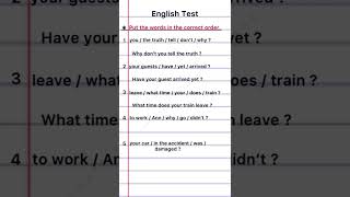 English Grammar  Rearrange the sentences [upl. by Elianora794]