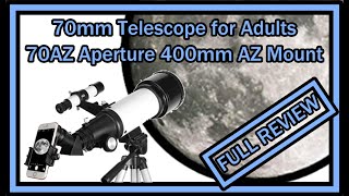 OYS Telescope 70AZ 70mm Aperture 400mm AZ Mount 20x 44x Phone Mount Full Review and Instructions [upl. by Reviel]