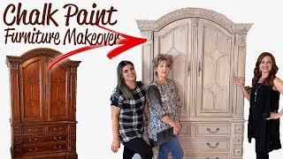 How To Chalk Paint Furniture  Armoire Makeover  DIY For Beginners [upl. by Wellington]