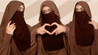 Hijab With Niqab Tutorial 🤎  Full Coverage Hijab Style [upl. by Oliy748]