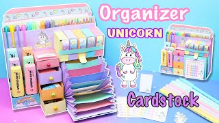 Unicorn 🦄 Desk Organizer from Cardstock  Paper Organizer  aPasos Crafts DIY [upl. by Richelle]