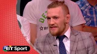 UFC189 Conor McGregor trash talking Chad Mendes  BT Sport [upl. by Eimaj]