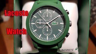 Lacoste Watch Unboxing  Lacoste Watch 1212 LC2010822 Chronograph Green  Haul  Whats Inside [upl. by Flannery]