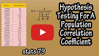 How To Conduct Hypothesis Testing For A Population Correlation Coefficient [upl. by Aihsenor]