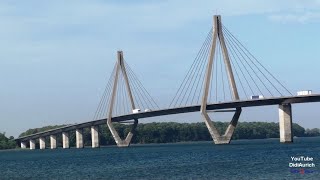 Fahrt über die Öresundbrücke Øresund Bridge Øresundsbron Schrägseilbrücke Schweden Dänemark Schweden [upl. by Ahcrop345]