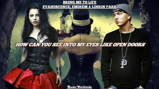 Bring Me To Life  Eminem Linkin Park amp Evanescence Lyrics Video [upl. by Hannazus]