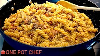 One Pot Cheesy Beef and Bacon Pasta  One Pot Chef [upl. by Faso]