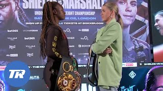 Claressa Shields amp Savannah Marshall With the Most Intense Faceoff  ShieldsMarshall Sept 10 ESPN [upl. by Asilram]