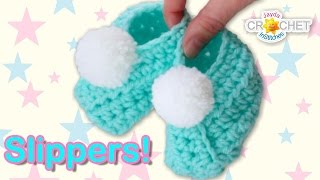 Classic Wrap Style Baby Slippers  Crochet Pattern amp Tutorial [upl. by Nosauq]