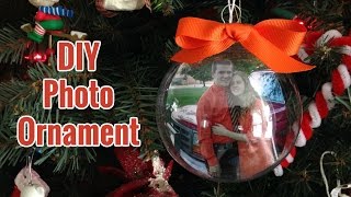 DIY PHOTO ORNAMENT  Christmas Gift  Pinterest Inspired [upl. by Cestar]