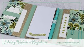 Stampin Up Anleitung Notizbuch in Minzmakrone [upl. by Nwadrebma]