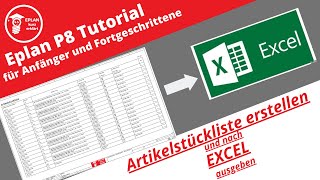 EPLAN P8 Artikelstückliste erstellenanpassenexportieren [upl. by Semajwerdna]