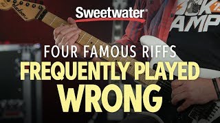 4 Famous Guitar Riffs Frequently Played Wrong  Guitar Lesson [upl. by Tuckie]