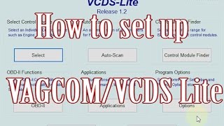 How to set up VAGCOM  VCDS Lite [upl. by Jerusalem]