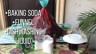 Volcano Making amp Eruption Experiment Baking soda and Vinegar [upl. by Assenev]