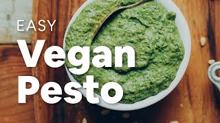 Easy Vegan Pesto 5 minutes  Minimalist Baker Recipes [upl. by Fortunato906]