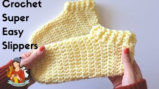 How To Crochet Super Easy Slippers [upl. by Jocelyn]