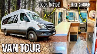 Extraordinary LUXURY Camper Van Build amp Full Tour  Mercedes Sprinter  VAN LIFE [upl. by Verner]