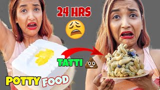 I Ate POTTY INSPIRED FOOD For 24 HOURS CHALLENGE  Most FUNNY TOILET CAKE EATING Challenge  INDIA [upl. by Theressa882]