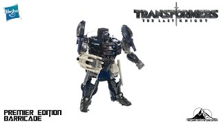 Optibotimus Reviews Transformers The Last Knight Premier Edition BARRICADE [upl. by Ram]