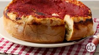 How to Make Double Crust Stuffed Pizza  Pizza Recipes  Allrecipescom [upl. by Aicerg]