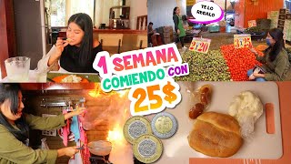 🌮1 SEMANA COMIENDO CON 25 PESOS💰 ¡En tiempos difíciles😭 ¿Nos regalan comidaCONNY MERLIN [upl. by Vigen]