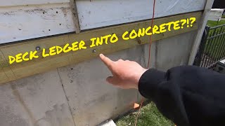 Building a Deck and Pergola  Attaching the Ledger Board to a Concrete Foundation [upl. by Aihcrop]