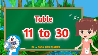 Table 11 to 30  Learn Multiplication Table 11 to 30 in English  11 to 30 Table 11 se 30 Tak table [upl. by Mac]