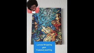 Framing a Diamond Painting Canvas Stretching Wrapping [upl. by Tellford]