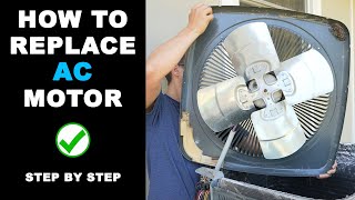 How To Replace Air Conditioner Condenser Fan Motor [upl. by Idleman]