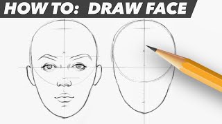 How To Draw Face  Easy Beginner Proportion Tutorial [upl. by Haleak]