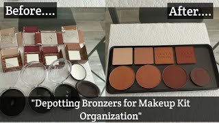 Makeup Kit Organization  Depotting Pressed Powders [upl. by Syman537]