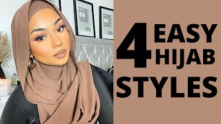 4 EASY HIJAB STYLES  TUTORIAL 2021 [upl. by Archy]