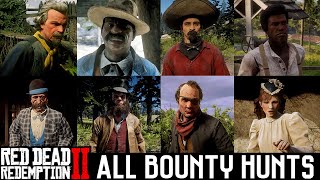 Red Dead Redemption 2  All 14 Bounty Hunting Missions RDR2 [upl. by Lilas735]